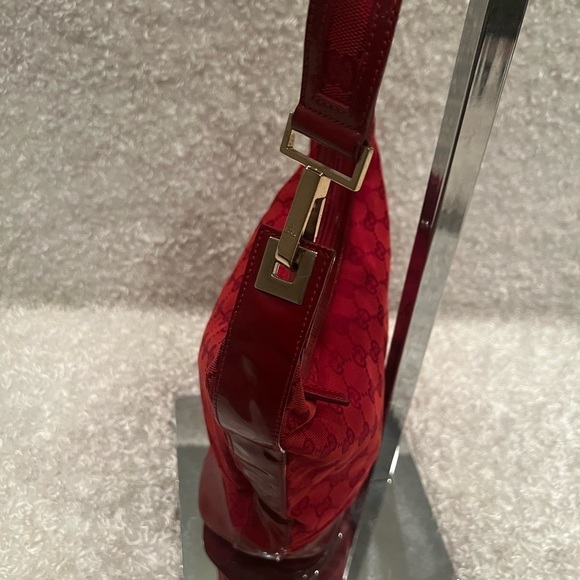 Gucci GG Shoulder Monogram Red Canvas Hobo bag Women’s - Picture 4 of 14